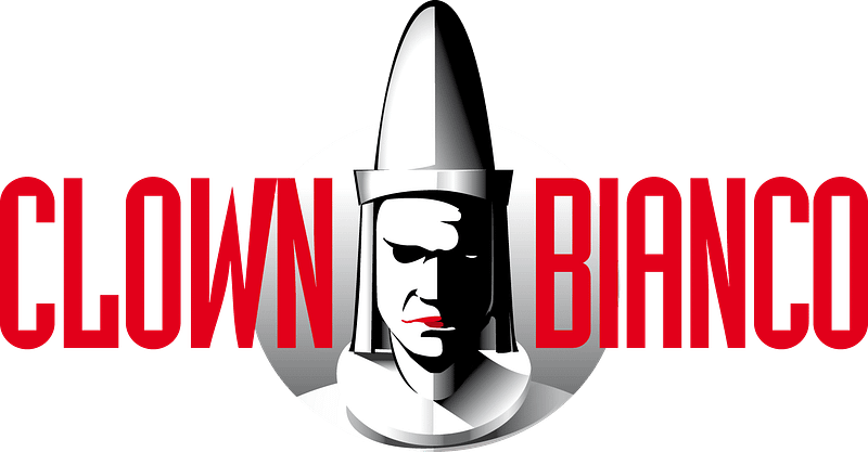 Clown Bianco logo grigio