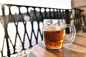 clear glass beer mug